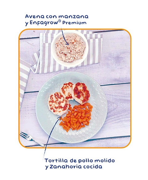 Tortilla de pollo con zanahoria